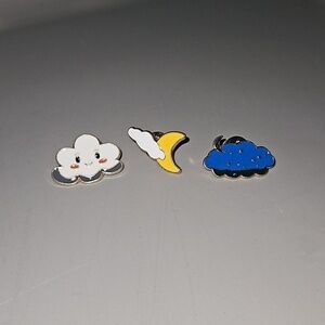 Set of 3 cloud sky pins